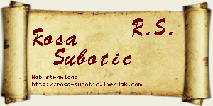 Rosa Subotić vizit kartica